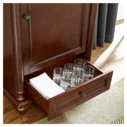 Everett Spirit Cabinet - Mahogany - Crosley -Baxton Home Shop GUEST 64bc5dbb 1ce3 47f5 bf6b 5071f539ed75