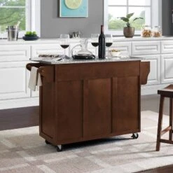 Eleanor Granite Top Kitchen Cart Mahogany/Gray - Crosley -Baxton Home Shop GUEST 66be4483 34c1 4835 9dab 520bbbeebea0