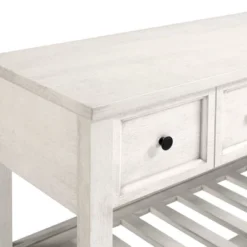 48" Farmhouse Solid Wood 2 Drawer Buffet White - Saracina Home -Baxton Home Shop GUEST 66c87ba3 841e 44b3 acb1 ac03e5dec0f1
