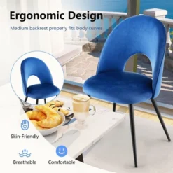 Tangkula Dining Chair Set Of 4 Velvet Upholstered Side Chair W/ Metal Base For Living Room -Baxton Home Shop GUEST 66cc2163 6055 4c1c a166 0011f2f47264