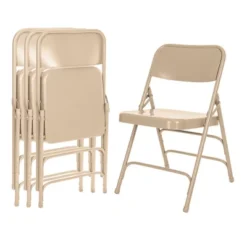 Set Of 4 Deluxe All Steel Triple Brace Folding Chairs - Hampden Furnishings