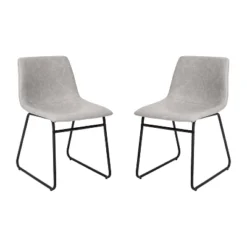 Emma And Oliver 18 Inch Indoor Dining Table Chairs, LeatherSoft Upholstery-Set Of 2 -Baxton Home Shop GUEST 674b1b50 f4fc 49e3 a693 626280c7b9b0