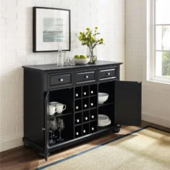 Alexandria Sideboard Cabinet With Wine Storage Black - Crosley 14 Alexandria Sideboard Cabinet With Wine Storage Black - Crosley -Baxton Home Shop GUEST 67b02333 2d1e 489a 9a02 39219772204e
