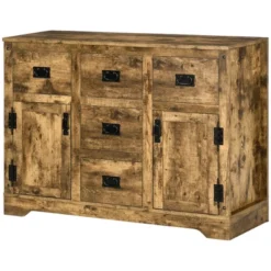 HOMCOM Industrial Buffet Cabinet Free Standing Kitchen Sideboard With Five Drawers Two Door Cabinets Adjustable Shelf For Living Room -Baxton Home Shop GUEST 684fb793 9b4c 4448 89b7 c57c92c54035