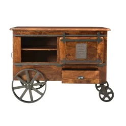 Palmer 2 Doors And Drawers Wine Cart Brown - Treasure Trove Accents -Baxton Home Shop GUEST 68d9e5f1 2958 4721 a256 21d176a9423d