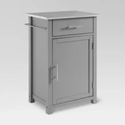 Savannah Stainless Steel Top Compact Kitchen Island Cart Gray - Crosley -Baxton Home Shop GUEST 69037e43 1ec3 4817 8a87 0fa2a78e5fce