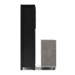 2pc Torrey Multi Storage Buffet And Bar Tower Set Black/Cement - HOMES: Inside + Out -Baxton Home Shop GUEST 690de781 5be2 487e 9fe1 aab979f25425