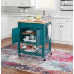 Abigail Kitchen Cart Teal - Powell Company -Baxton Home Shop GUEST 69b6fb08 1418 48e6 be0a 419de80dd972