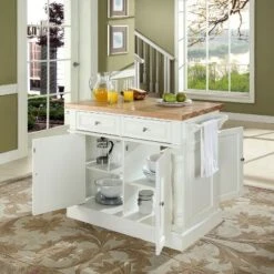 Crosley Butcher Block Top Kitchen Island - White -Baxton Home Shop GUEST 69e05ce7 1aa4 4e97 ad57 7125c3240429