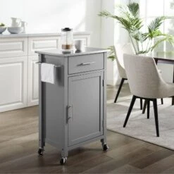 Savannah Stainless Steel Top Compact Kitchen Island Cart Gray - Crosley -Baxton Home Shop GUEST 6a9be114 2fe2 441b bc2b ef44fe3cd94f