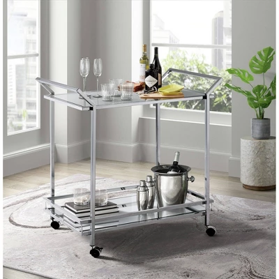 Palermo Bar Cart Chrome - Picket House Furnishings 3 Palermo Bar Cart Chrome - Picket House Furnishings