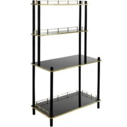 Fabulaxe Set Of 2 Pieces, Bartender Serving Display Station, Bar Console Working Counter With Open Shelves, Wood Bar Console Island -Baxton Home Shop GUEST 6ae51976 818d 4cce 879e c83b04a37b7c