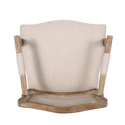 Set Of 2 Andrea French Country Wood And Cane Upholstered Dining Armchairs - Christopher Knight Home 7 Set Of 2 Andrea French Country Wood And Cane Upholstered Dining Armchairs - Christopher Knight Home - Image 5