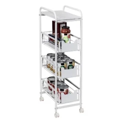 Honey-Can-Do 4 Tier Slim Cart With Pull-Out Baskets