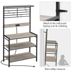 Yaheetech 4-tier 64" H Kitchen Baker's Rack With Power Outlet, Gray 12 Yaheetech 4-tier 64" H Kitchen Baker's Rack With Power Outlet, Gray -Baxton Home Shop GUEST 6b3d535d 2fb3 498b a387 014ba0a4dd08