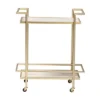 Louise Metal And Marble 2 Tier Wine Cart Gold/White Marble - Baxton Studio -Baxton Home Shop GUEST 6b5b2770 9cad 4efb 9949 a9dd29e71782
