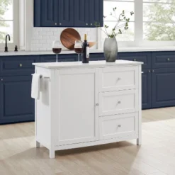 Soren Stone Top Kitchen Island/Cart White - Crosley -Baxton Home Shop GUEST 6b7ba0ea e474 410d a51a 7cc50f77ea4d