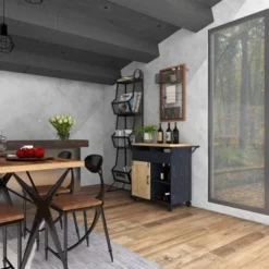 Industrial Rolling Cart Black - Olivia & May -Baxton Home Shop GUEST 6b7e753d f2a6 4251 b446 283eeeecbe0d