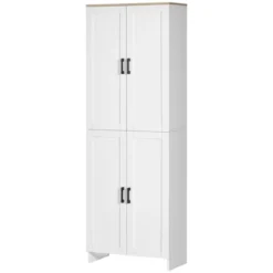 HOMCOM 72" Freestanding Kitchen Pantry, 4-Door Storage Cabinet Organizer With Adjustable Shelves, Kitchen Cabinet With Doors And Shelves, White -Baxton Home Shop GUEST 6ba4522d 2fa5 4295 8a84 cf3dd628edf1