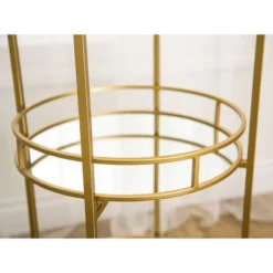 Zamora 3 Tier Cylinder Gold Bar Cart Gold - Abbyson Living -Baxton Home Shop GUEST 6c31d226 0fba 4fa3 a7ea b5a3b006aa14