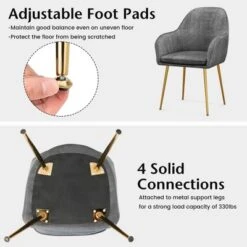 Costway Set Of 2 Velvet Dining Chairs Mid-Back Leisure Armchair W/ Gold Leg PinkGray -Baxton Home Shop GUEST 6c8f4e2a 0422 4b9b a706 0a84f95cd7d4