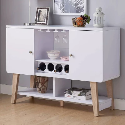 Sfax 4 Bottle Buffet Server White - MiBasics 3 Sfax 4 Bottle Buffet Server White - MiBasics