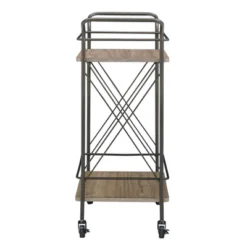 Keene Bronze Finish And Wood Double Cross Bar Cart Bronze/Walnut - Inspire Q -Baxton Home Shop GUEST 6d00a3a4 00a3 47e3 80f4 5067939f9afd
