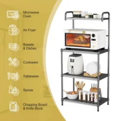 Costway 4-Tier Baker's Rack Microwave Oven Stand Shelves Kitchen Storage Rack Organizer -Baxton Home Shop GUEST 6d18b7ad 95df 48e9 bfe9 ed569716e8a4