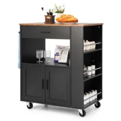 Costway Kitchen Island Cart Rolling Storage Cabinet W/ Drawer & Spice Rack Shelf -Baxton Home Shop GUEST 6d345f0a 28ab 4068 9e7c 9b02360eea67