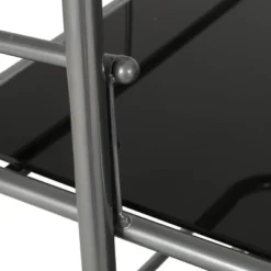 Bridger Modern 3 Tier Bar Cart With Glass Shelving Silver/Black - Christopher Knight Home -Baxton Home Shop GUEST 6d59d5b8 1245 4ee9 bcf9 3410a70cac44