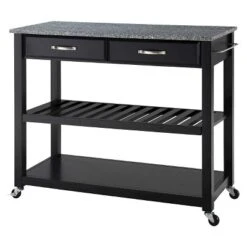 Solid Granite Top Kitchen Cart/Island With Optional Stool Storage - Crosley -Baxton Home Shop GUEST 6e1382ae cc07 4a88 962c 340cb15a8e86