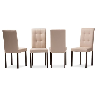 Baxton Studio Set Of 4 Andrew Modern And Contemporary Fabric Upholstered Grid-tufting Dining Chair 4 Baxton Studio Set Of 4 Andrew Modern And Contemporary Fabric Upholstered Grid-tufting Dining Chair - Image 2