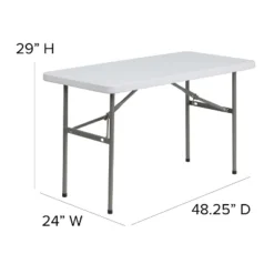 Flash Furniture Elon 4-Foot Granite White Plastic Folding Table - Set Of 5 -Baxton Home Shop GUEST 6e7af00b 5896 448f a941 2b2903dd8ee3