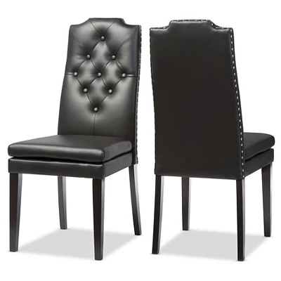 Set Of 2 Dylin Modern And Contemporary Faux Leather Dining Chairs - Baxton Studio 6 Set Of 2 Dylin Modern And Contemporary Faux Leather Dining Chairs - Baxton Studio - Image 4