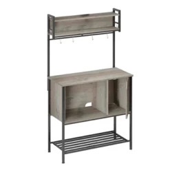 Bestier Rolling Kitchen Utility Cart With Collapsible Surface Extender, 6 Shelves, 1 Cabinet, 1 Drawer, Dual Side Handles, & Hanging Peg Holes -Baxton Home Shop GUEST 71f65411 a459 4383 a782 b4cd00ed3a13