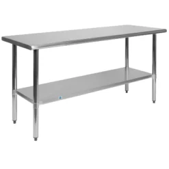 Emma And Oliver Stainless Steel 18 Gauge Prep And Work Table With Undershelf -Baxton Home Shop GUEST 7292ddc8 c6a2 455c 8453 38e8499c00fa