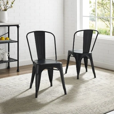Set Of 2 17" Amelia Metal Chair Matte Black - Crosley 7 Set Of 2 17" Amelia Metal Chair Matte Black - Crosley - Image 5