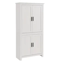 HOMCOM 64" 4-Door Kitchen Pantry, Freestanding Storage Cabinet With 3 Adjustable Shelves For Kitchen, Dining Or Living Room -Baxton Home Shop GUEST 734ee534 a97b 4eac a647 1f6c75c27314