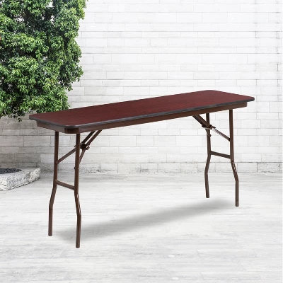 Flash Furniture 5-Foot Mahogany Melamine Laminate Folding Training Table 3 Flash Furniture 5-Foot Mahogany Melamine Laminate Folding Training Table