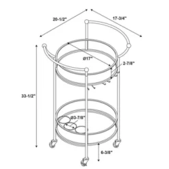 Round Metal Bar Cart Gold - Linon -Baxton Home Shop GUEST 73980a59 9bf3 4ae9 833a 07d29edf94a1