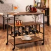 Best Choice Products 45in Industrial Wood Shelf Bar & Wine Storage Service Cart W/ Bottle & Glass Racks, Locking Wheels 1 Best Choice Products 45in Industrial Wood Shelf Bar & Wine Storage Service Cart W/ Bottle & Glass Racks, Locking Wheels -Baxton Home Shop GUEST 73dd792e dfc7 4651 b272 5273c03aaef3