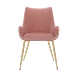 Avery Fabric/Metal Dining Room Chair Pink - Armen Living