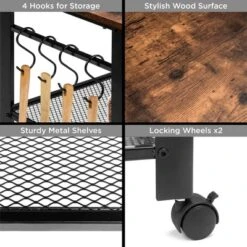 Best Choice Products 3-Tier Microwave Cart Rolling Utility Serving Cart Organizer W/ 2 Storage Shelves, 4 Hooks 12 Best Choice Products 3-Tier Microwave Cart Rolling Utility Serving Cart Organizer W/ 2 Storage Shelves, 4 Hooks -Baxton Home Shop GUEST 74b78f73 85e1 44e9 951b 2cc280b87334