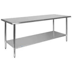 Flash Furniture Stainless Steel 18 Gauge Prep And Work Table With Undershelf - NSF Certified -Baxton Home Shop GUEST 74c50e5f 8877 4186 b076 56290a42ad91 1