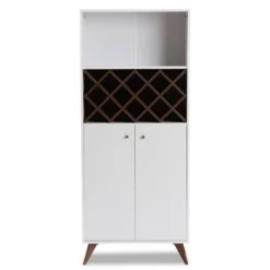 Baxton Studio Serafino And Walnut Finished Wood Wine Cabinet White/Brown - BaxtonStudio -Baxton Home Shop GUEST 74dcc13c f1ec 4dc6 9d60 8d56f6ea2e5e