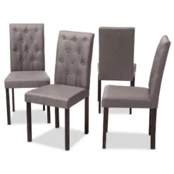 Set Of 4 Gardner Finished Dining Chairs Gray/Dark Brown - Baxton Studio -Baxton Home Shop GUEST 75284d97 0026 47d3 9aa3 e98857d7dc70
