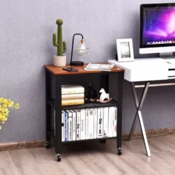 Industrial Serving Cart 3-Tier Kitchen Utility Cart On Wheels W/Storage Black -Baxton Home Shop GUEST 7565536d 9181 49c7 8fc8 ab30cd615782