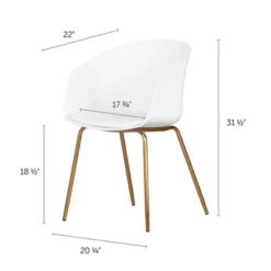 Set Of 2 Flam Dining Chairs With Gold Metal Legs - South Shore -Baxton Home Shop GUEST 75685b99 54ef 42f5 bec2 a72dd1ec0819