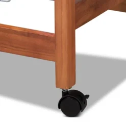 Crayton Wood And Metal Mobile Kitchen Storage Cart Oak Brown/Silver - Baxton Studio -Baxton Home Shop GUEST 75d72fb3 665e 4f35 8b3c e2b5d4315871