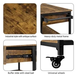 Yaheetech 3-Tier Rolling Kitchen Island Utility Kitchen Cart With Storage Drawer & Shelves -Baxton Home Shop GUEST 76138922 28bd 4538 ab38 1d6bd602125e